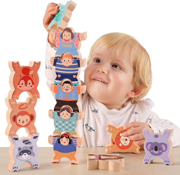 Animals and Dolls Stacking Blocks