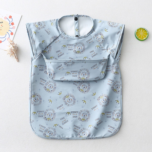 Short Sleeve Feeding Smock - Blue Lion