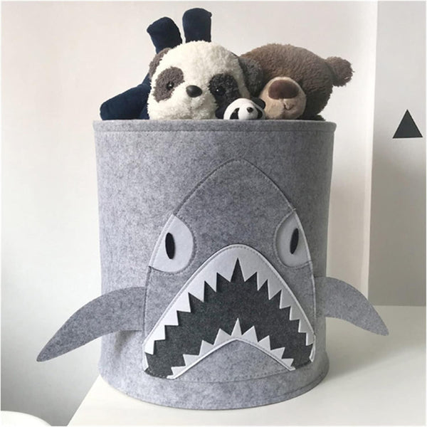 Cartoon Felt Storage Bucket - Shark