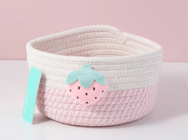 Strawberry Woven Storage Basket