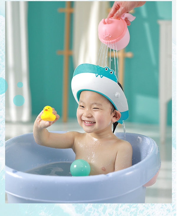 Adjustable Ear Protection Shampoo Cap - Crocodile