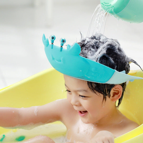 Adjustable Ear Protection Shampoo Cap - Smiley Crab