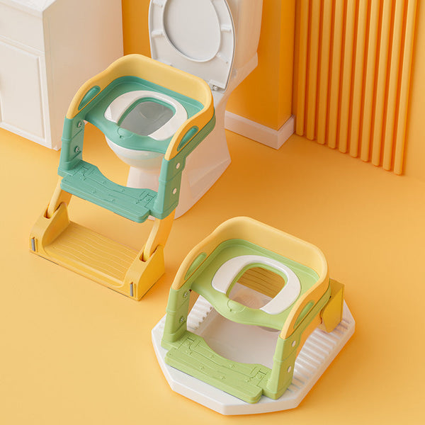 Step-up Foldable Potty Training Toilet Seat with Pedal Stool Ladder - 2 in 1